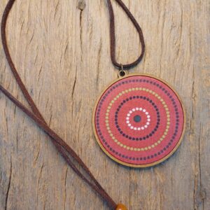 Colar Mandala G vermelho