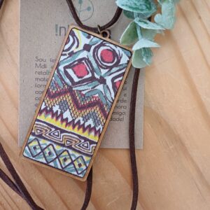 Colar vertical verm./marrom